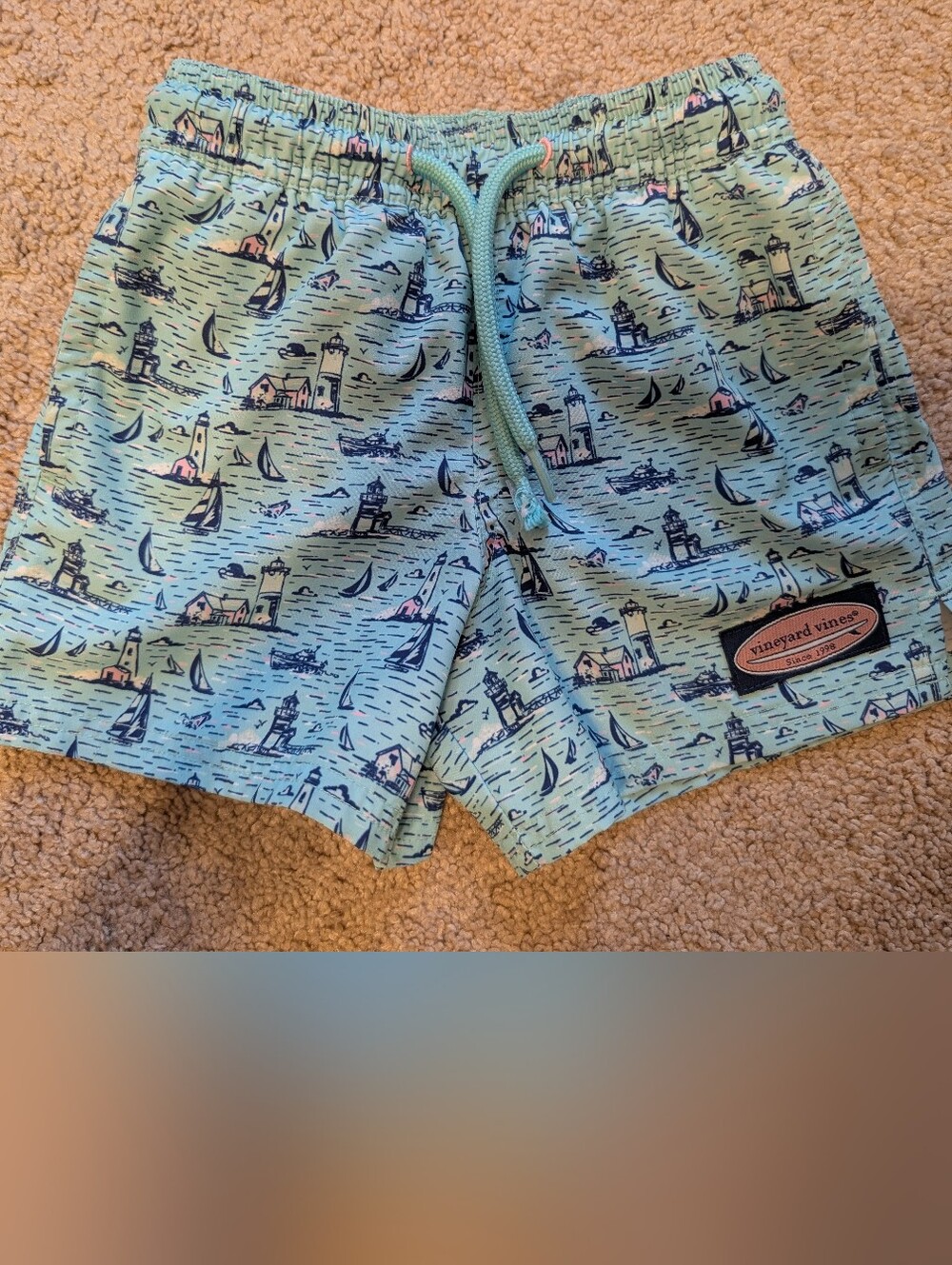 Vineyard Vines Boys Swim Trunks with Nautical Print
